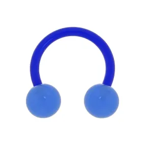 14 Gauge 3/8 Bioplast Blue Glow In The Dark Circular Horseshoe