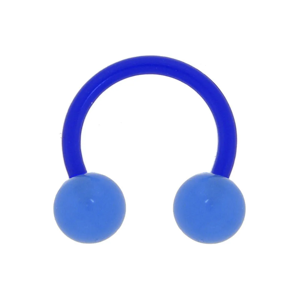 14 Gauge 3/8 Bioplast Blue Glow In The Dark Circular Horseshoe