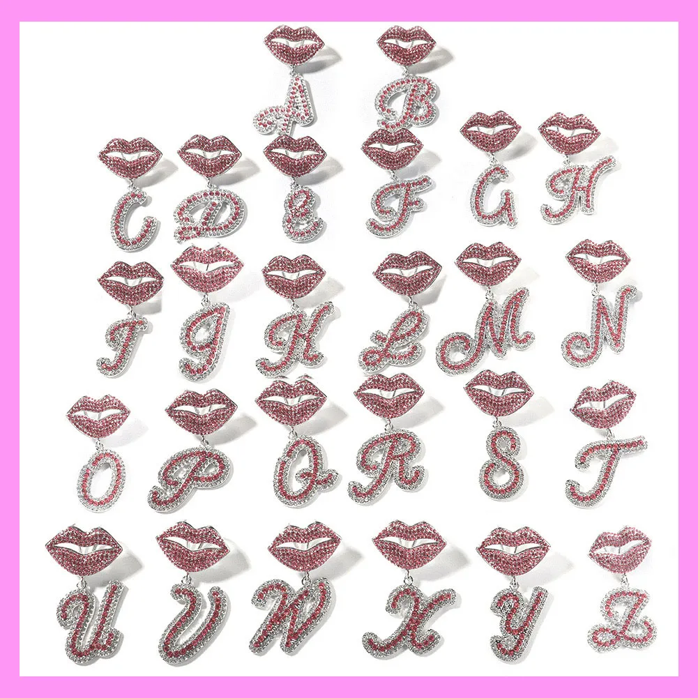【8-05#】Lip Clasp Custom Letter Necklace (Charged by Number of Letters)  for female fashion daily engagement wedding anniversary birthday present