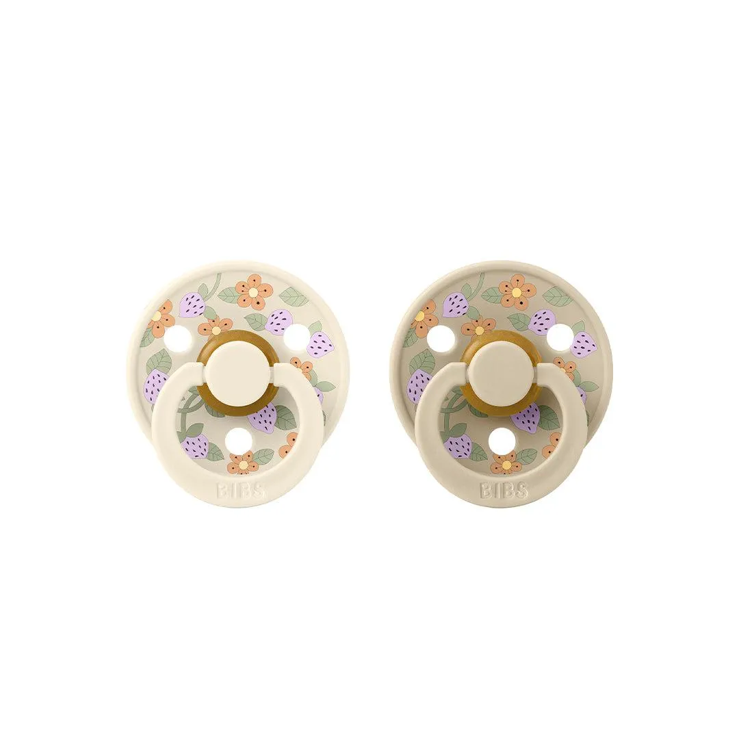 BIBS X LIBERTY Colour Latex Pacifier - 2 Pack - Ivory Mix - Strawberries and Cream