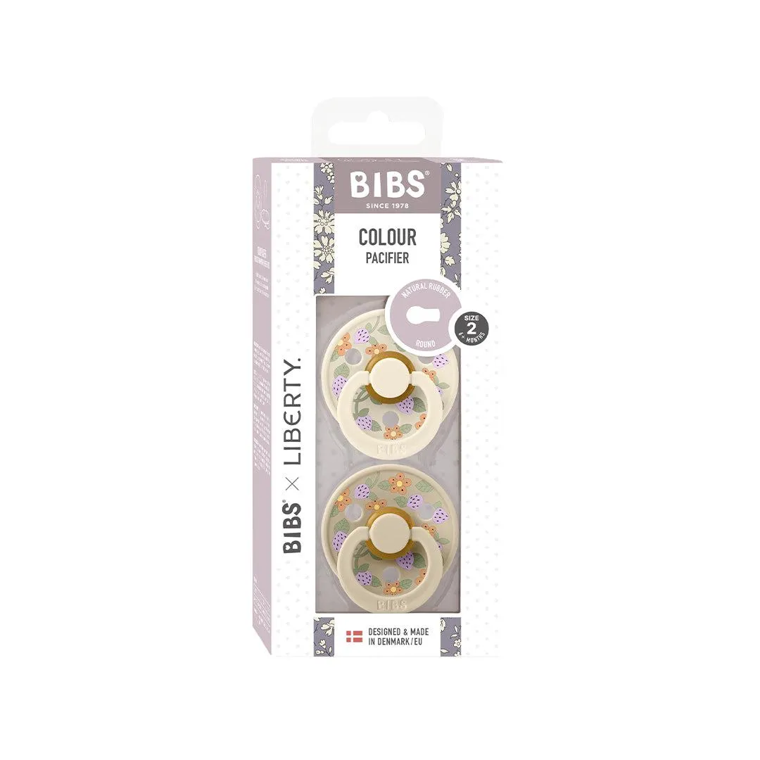 BIBS X LIBERTY Colour Latex Pacifier - 2 Pack - Ivory Mix - Strawberries and Cream