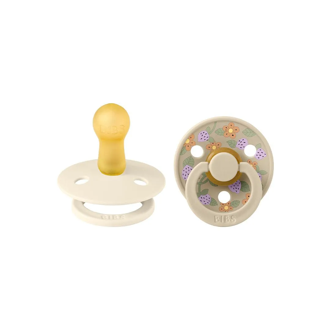 BIBS X LIBERTY Colour Latex Pacifier - 2 Pack - Ivory Mix - Strawberries and Cream