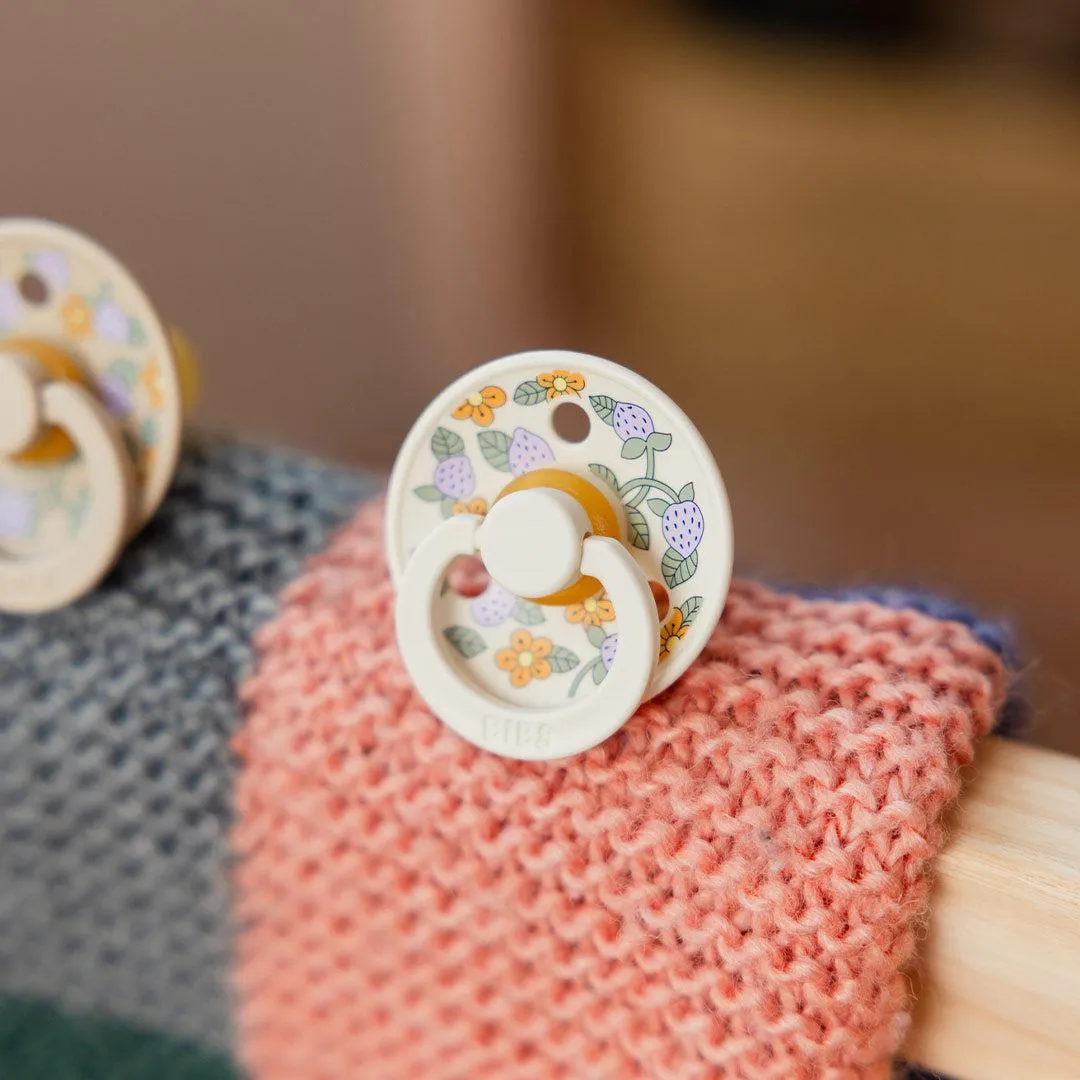 BIBS X LIBERTY Colour Latex Pacifier - 2 Pack - Ivory Mix - Strawberries and Cream