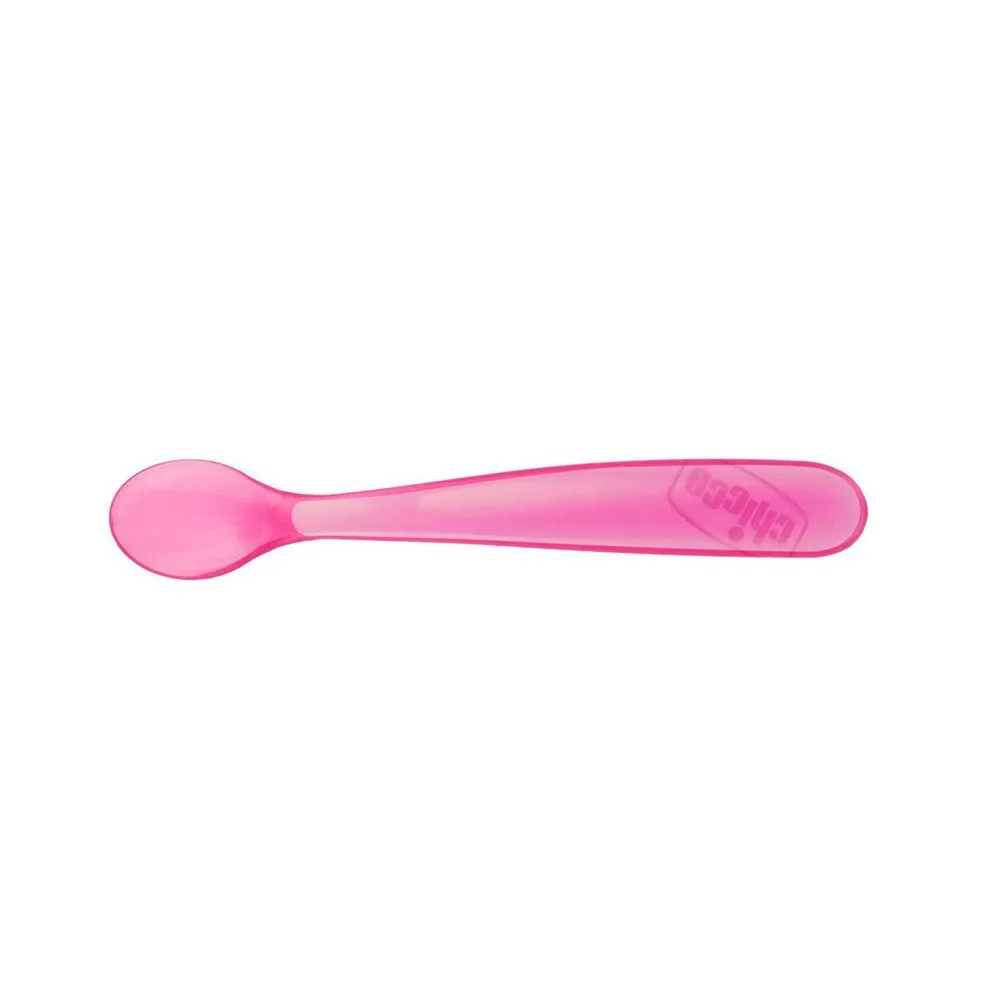Chicco Soft Silicone Spoon Pack Of 2 - Pink