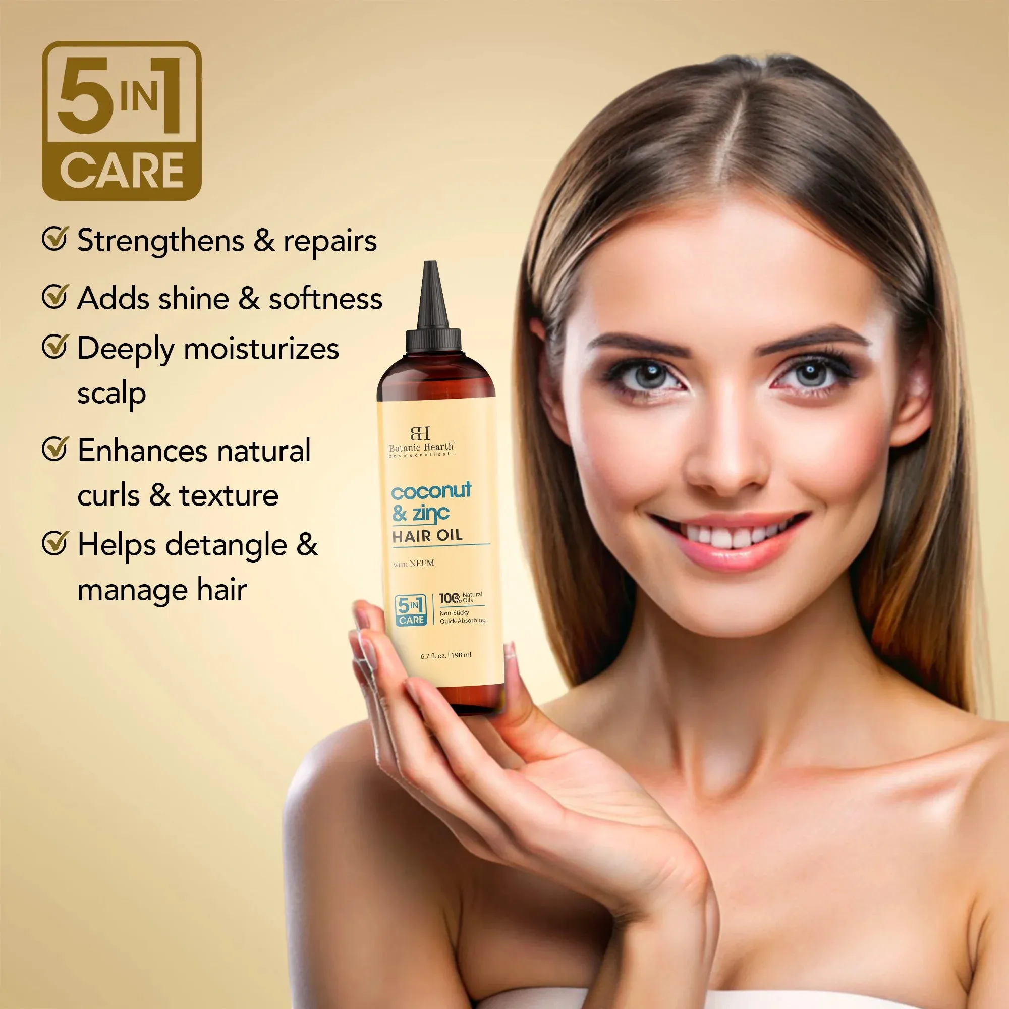 Coconut & Zinc Hair Oil with Neem | 6.7 fl oz