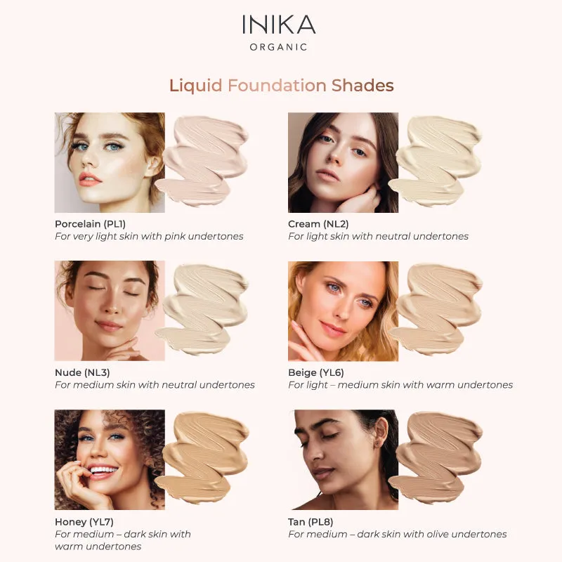 Inika Organic Liquid Foundation Honey 4ml SAMPLE