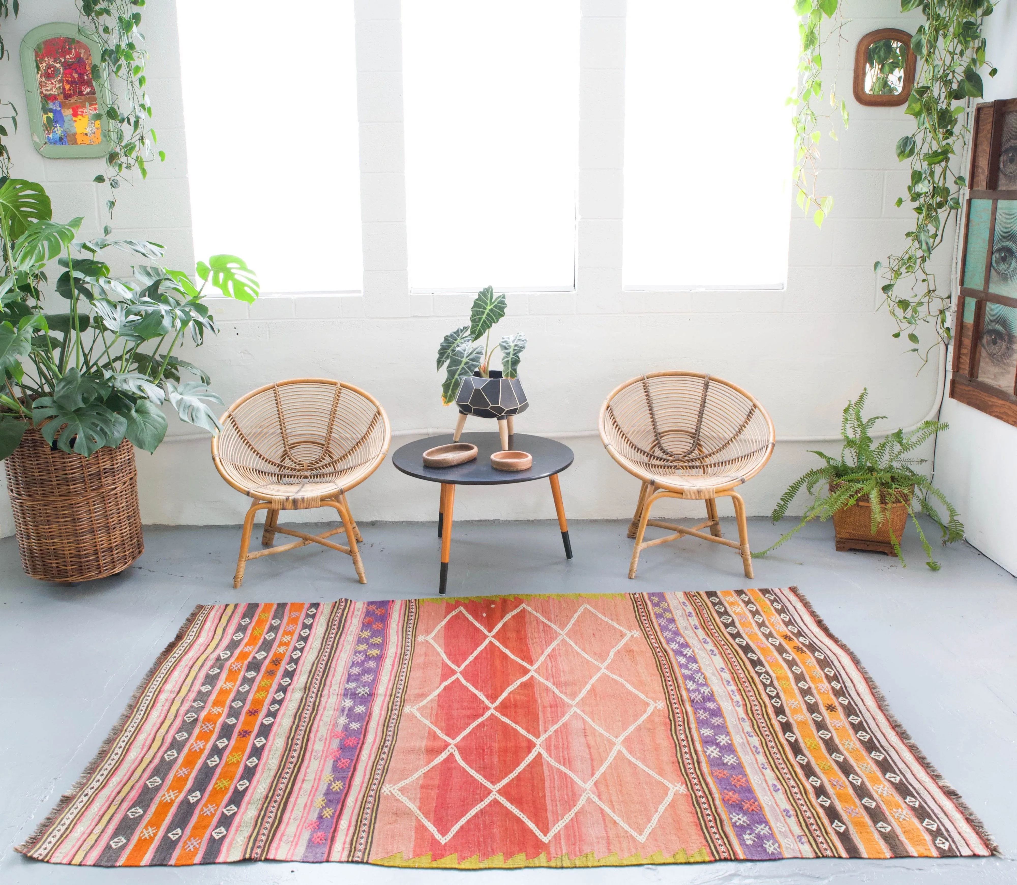 Old Turkish Western Anatolian Kilim Rug