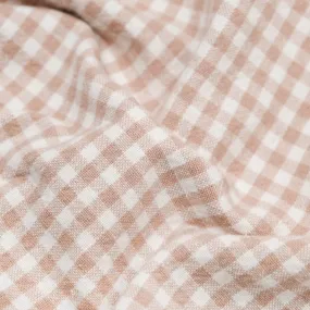 Remnant - 60cm - Mini Gingham Rustic Organic Cotton - Blush *FLAWED*