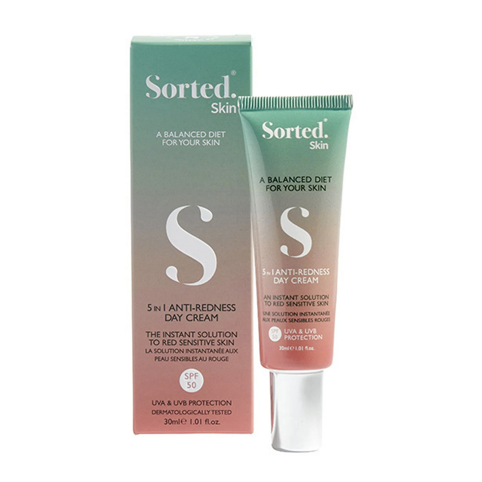 SORTED SKIN 5 IN 1 ANTI-REDNESS DAY CREAM SPF50 30ML