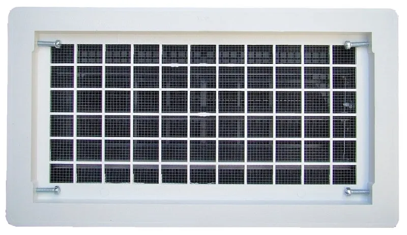 Witten Vent 306MWH Foundation Vent, 65 sq-in Net Free Ventilating Area, Mesh Grill, Thermoplastic, White :EA: QUANTITY: 1